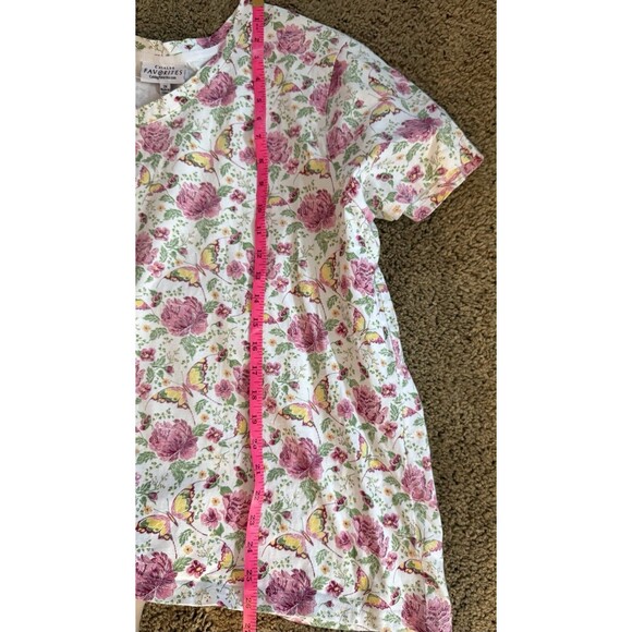 Catalog Favorites  Women’s V neck T Shirt Plus Size 2X Floral Butterfly Print - Picture 3 of 6